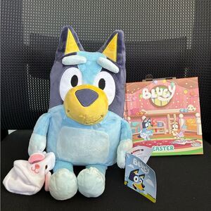 NWT Bluey the Dog Easter Basket Stuffed Animal Plushie and Book Combo